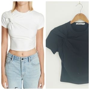 T Alexander Wang Compact Twist Tee in Black